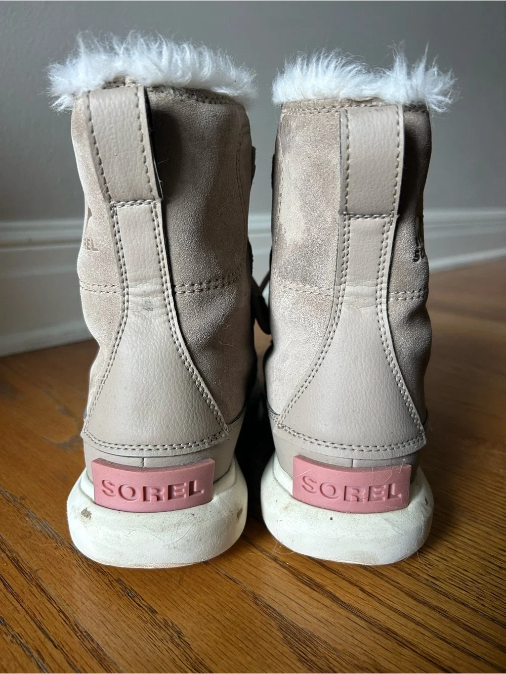 Sorel Kids Taupe Faux-Fur Lace-Up Winter Boot